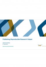 Publishing Reproducible Research Outputs - Literature findings