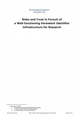Risks and Trust in Pursuit of a Well-functioning Persistent Identifier Infrastructure for Research